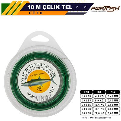 Portfish 10 metre Çelik Tel (Burçlu)