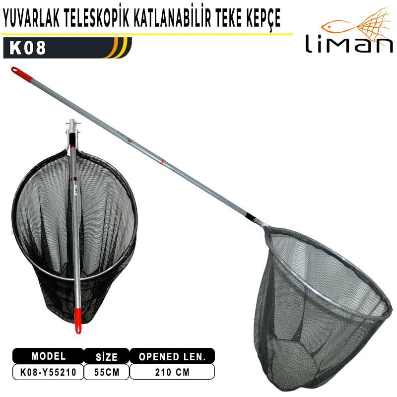 Liman Yuvarlak Katlanır Teleskopik Teke Kepçe 55 x 210 Cm
