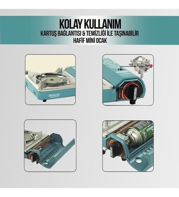Orcamp Seramik Brülörlü Pro Portatif Ocak Turkuaz