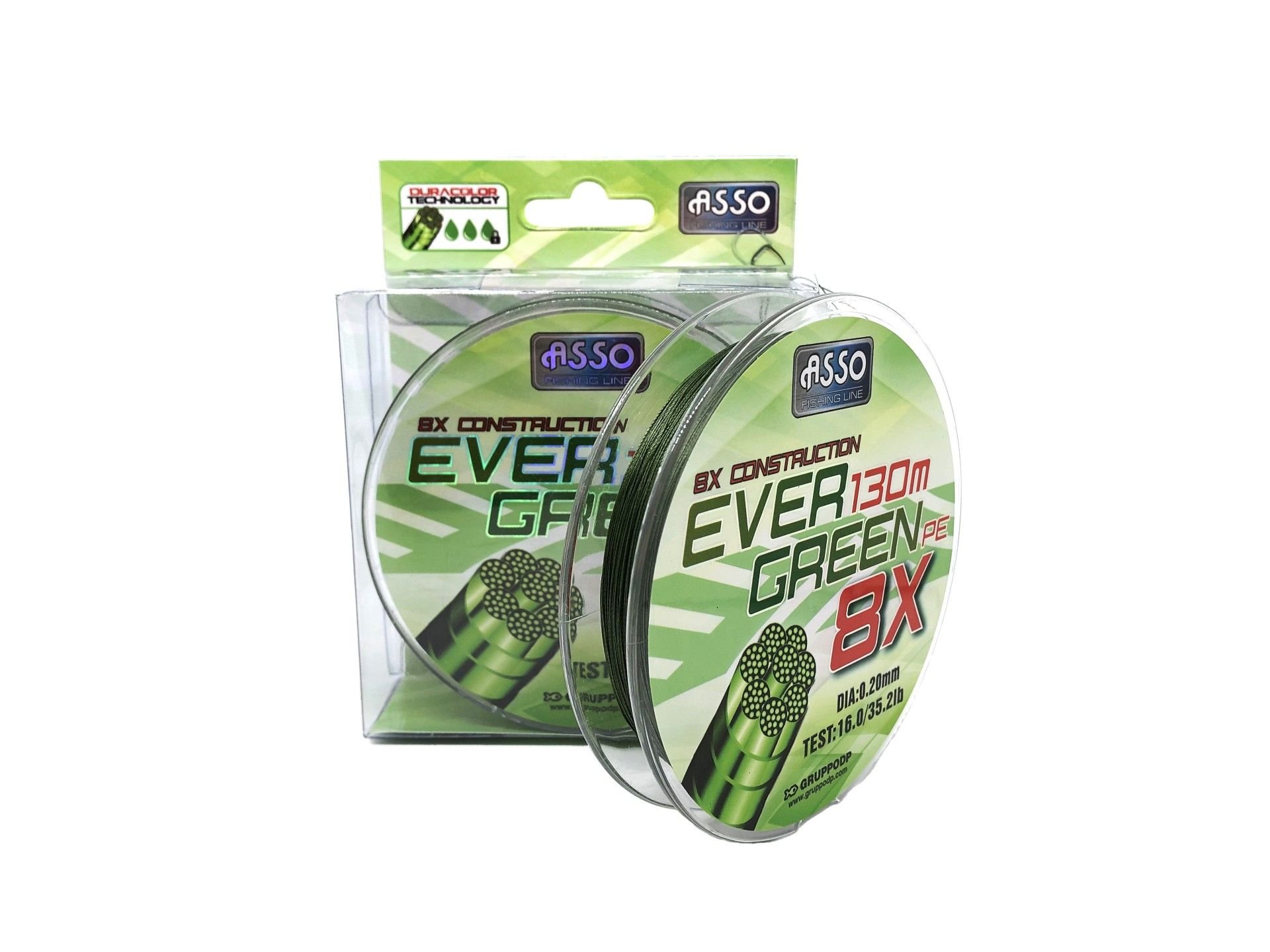 ASSO Asso Ever Green PE 8X Dura Color Extreme 8 Örgü Spin İp 130mt Yeşil